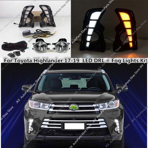 For Toyota Highlander 20172019 LED DRL Daytime Running Fog Lights k