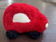 EDEN VTG Red Car Plush Rattle Stuffed Baby Toy Rare HTF 5  Boy Small