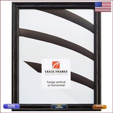 Craig Frames 200ASHBK 8x18 Picture Frame Wood Grain .75in Wide Black