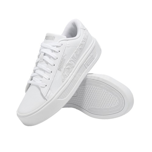 Puma Smash Platform V3 White Silver Women Lifestyle Casual Shoes 397578-01 - Picture 8 of 8