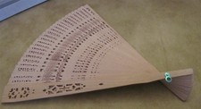 BEAUTIFUL INTRICATE FILIGREE CUT WOODEN FAN NMB