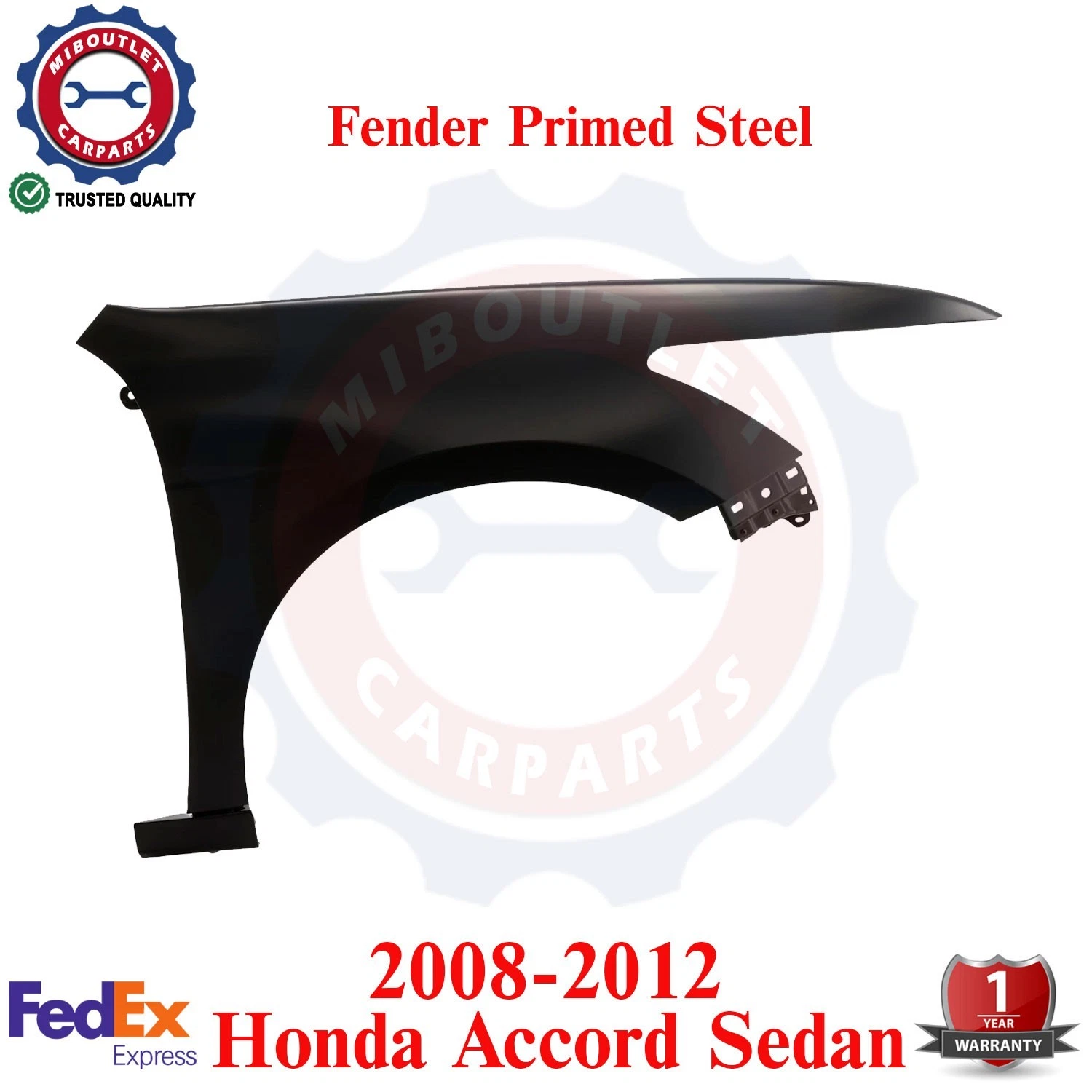 Front Fender Primed Steel Right Passenger Side For 2008-2012 Honda