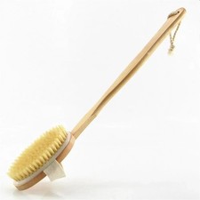 Shower Brush with Detachable Long Wooden Handle Dry Skin Exfoliating Body