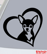 CHIHUAHUA HEART Vinyl Decal Sticker Car Window Bumper Dog Puppy Cute Funny Love