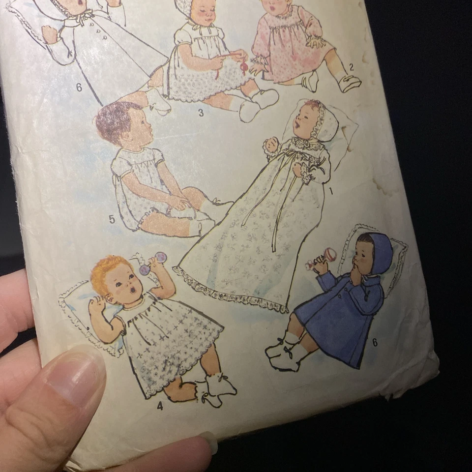 Vintage 1970s Baby Wardobe DRESS Onsie  Sleeper Simplicity 6072 size 6 month - Image 3 of 4