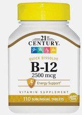 21st Century Vitamin B12 2500 mcg High Potency Tablets 110ct -Exp Date 05-2027
