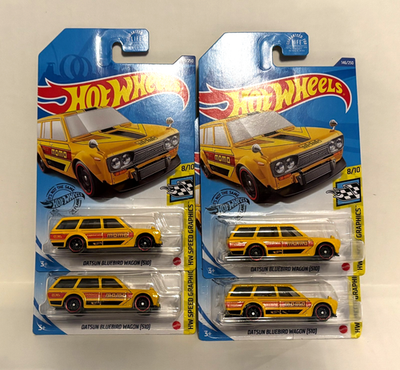 Lot of 4 Hot Wheels '71 DATSUN 510 WAGON BLUEBIRD SPEED GRAPHICS
