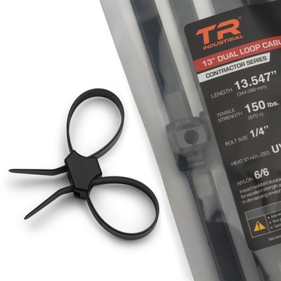 TR Industrial Contractor Series Dual Loop Heat-Stabilized UV Cable Ties, 13''
