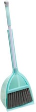 Mini Broom with Dustpan for Kids Little Housekeeping Helper Set Light Blue