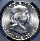 1953 S FRANKLIN HALF DOLLAR  PCGS MS 65 LUSTROUS  WHITE AND SATIN SMOOTH GEM,