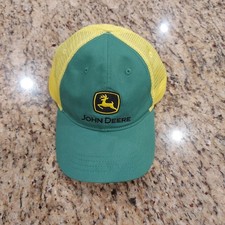 JOHN DEERE Hat Cap Kids Youth Snapback Trucker Mesh Green Yellow Classic NWOT