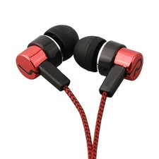 Braided Headphones Earphones Wired Earbuds 3.5mm Jack Cheap Red Blue Gold Green