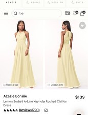 Azazie Bridesmaid Dress - Bonnie Chiffon Lemon Sorbet