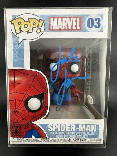 Funko Pop! #03 - Spider-Man - Marvel Comics Signed By Jake Johnson BAS BGS COA