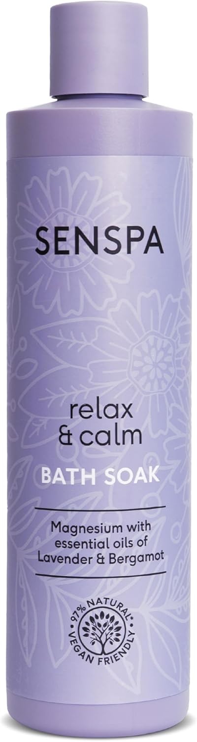 SenSpa Relax & Calm Lavender Bath Soak - Vegan Bubble Bath for Women & Men,