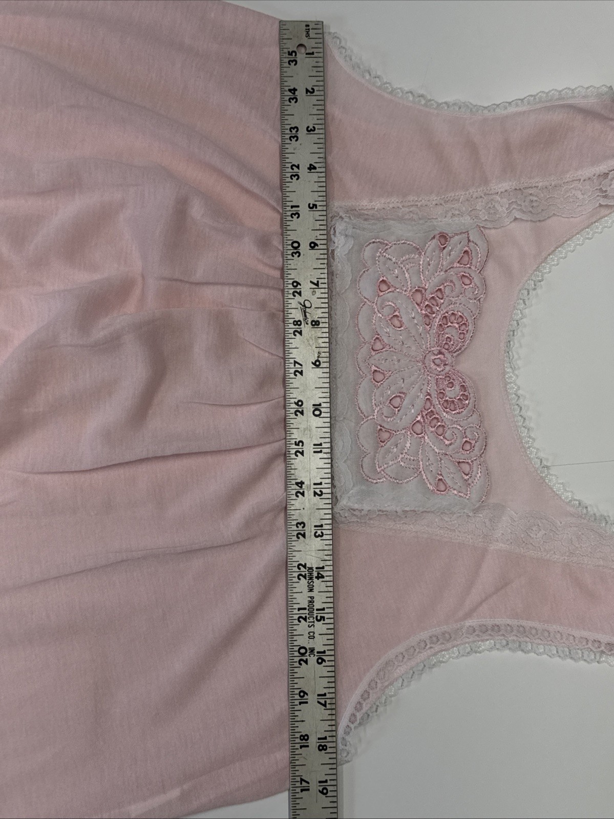 Vintage 2 Piece Pink MED/LG Nightgown & Robe Set Embellishment Lace Trim Soft