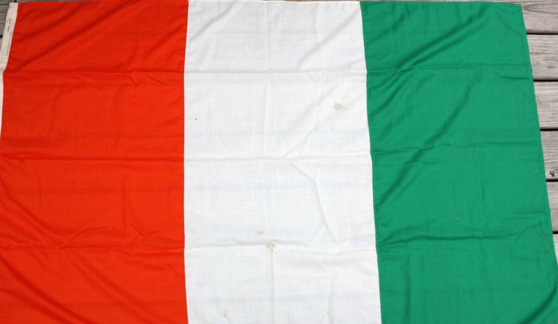Vintage Large Maritime Ship's Courtesy Flag, African Ivory Coast, 3' X 5'
