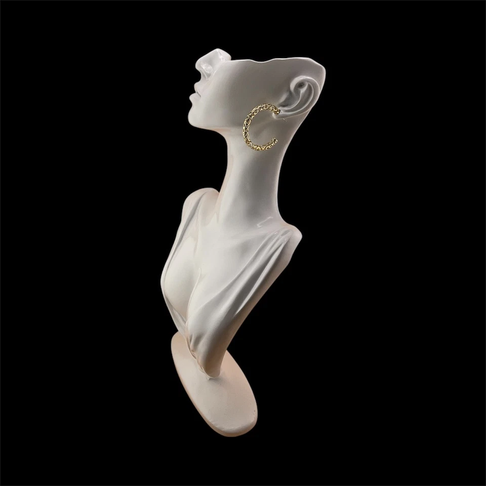 Kendra Scott Maggie 1.5" Hoop Earrings – Gold Filigree (Brand New) - Image 3 of 3