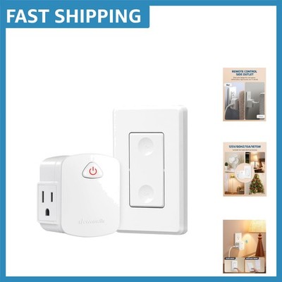 Compact Wireless Wall Switch - 15A Remote Control for Appliances & Lights