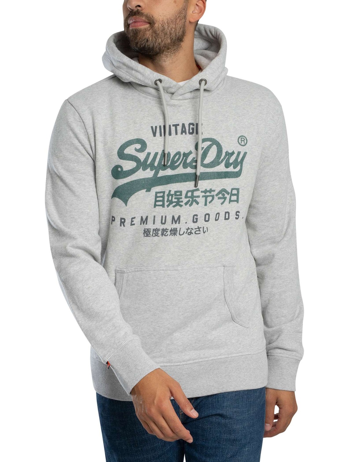 Superdry Mens Vintage Duo Classic Pullover Hoodie Grey 13890₽