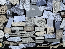 Slow Stitch Kit Lace White Ivory Trims Doily Vintage Junk Journal Crafting - 25