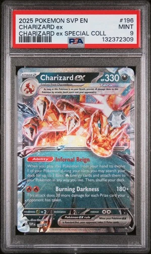 2025 POKEMON SVP EN-SV BLACK STAR PROMO #196 CHARIZARD EX PSA 9
