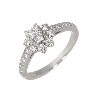 TIFFANY Co. Flora Diamond Ring Pt Platinum Size4.5(US) 90325715