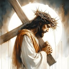 VCLKDIY Jesus Pray Cross Diamond Art Kits for 13.8x13.8 inches,
