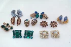 9 pair Vtg Costume Jewelry Earrings Coro Wiesner Rhinestone Crystal