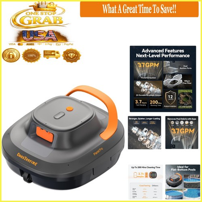 #ad Planet Pro 2026 Cordless Pool Cleaner Dual Brushless Motors 200 Min Battery $273.60