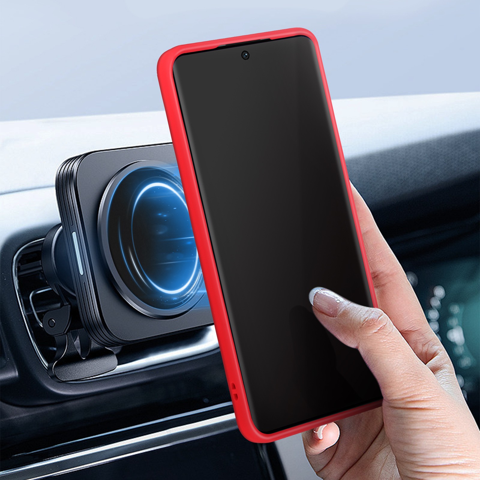 Coque Redmi Note 13 Pro Plus Anti-Chute Rouge pour Randonnée et Trajets