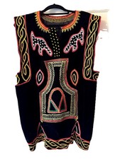 Cameroon Traditional Attire - Toghu/Atoghu Vest/ Kaftan/Boubou Hand-embroidered