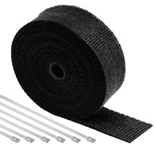 Exhaust Heat Wrap Roll for Motorcycle, 2 Inch x 50 Ft, Black Fiberglass Heat