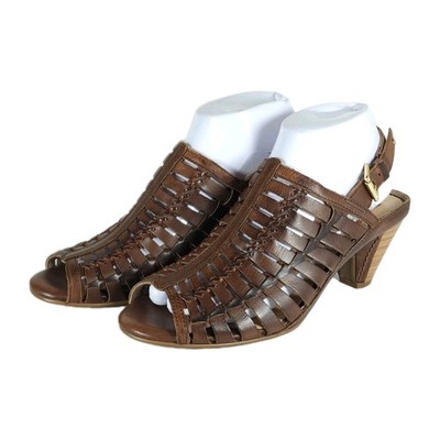 Pikolinos Women's Java EU39 US8-8,5 Brown Cutouts Open Back Caged  Sandals 