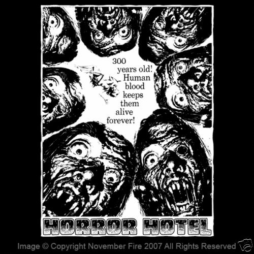 Horror Hotel Christopher Lee Witchcraft Devil Worship Zombie Ghoul Shirt NFT366 - Picture 1 of 5