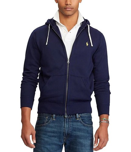 Polo Ralph Lauren Men's Sz S Pony Logo Full Zip Fleece Hoodie Navy Blue |  eBay