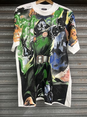 Dr Doom All Over Print T Shirt ( Bootleg Vintage ) In Size Xl 