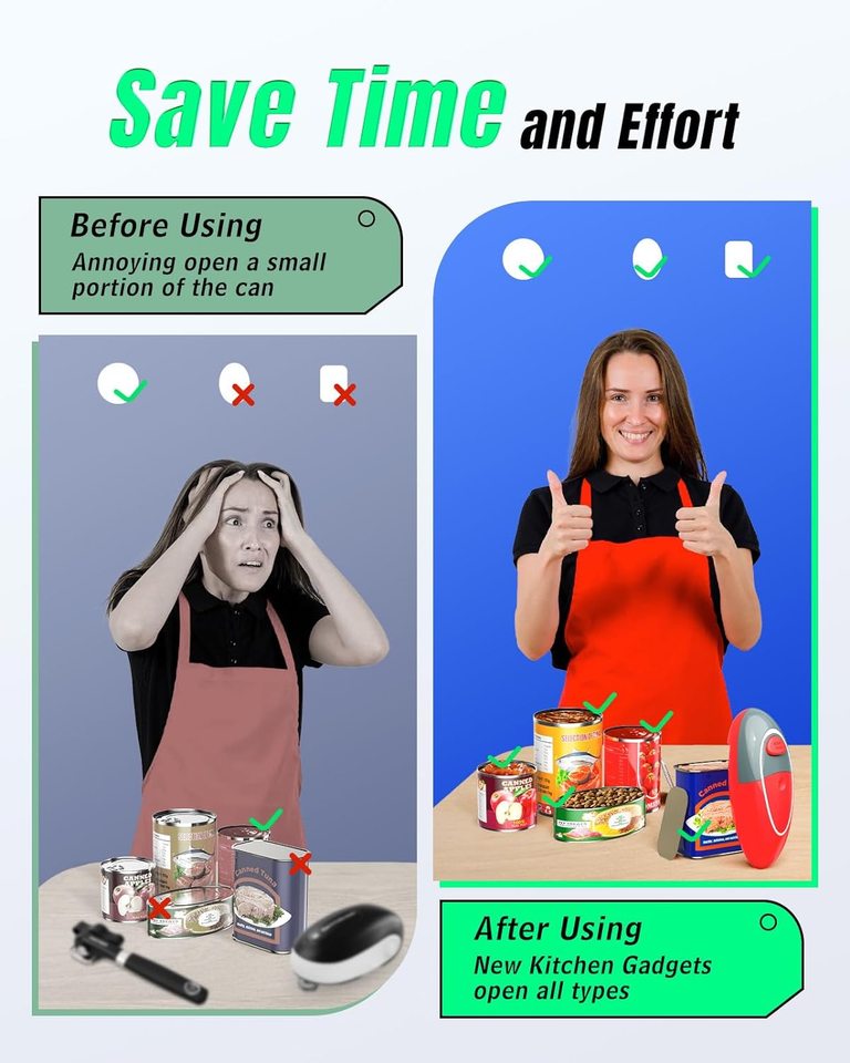 One Touch Electric Can Opener Open Almost Can with Smooth Edge