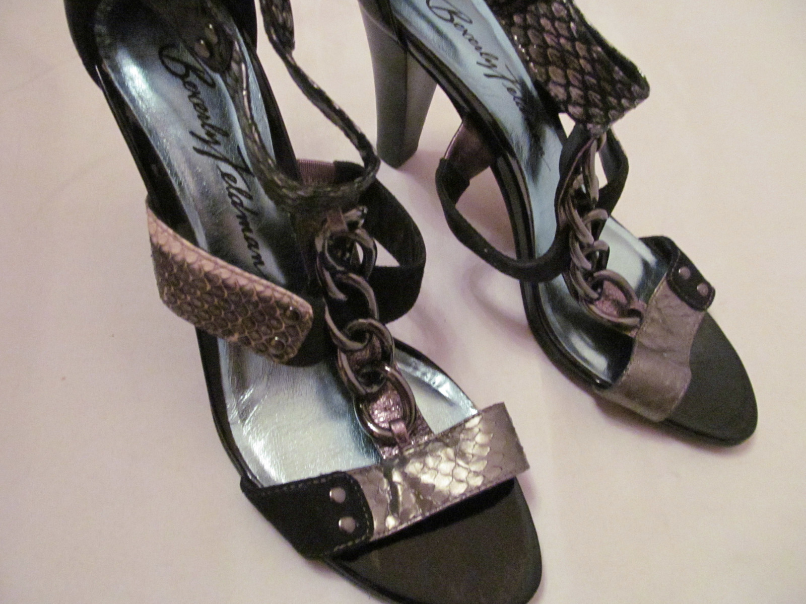 BEVERLY FELDMAN snake python front chain accent a… - image 4