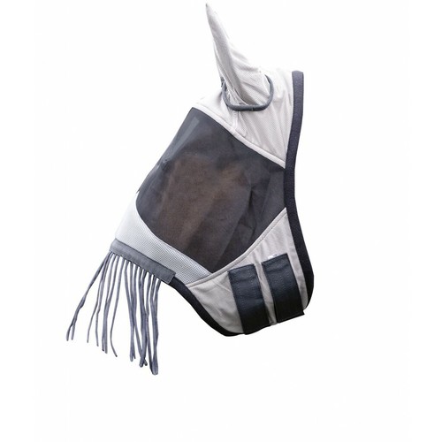 HKM Horse Fly Mask with Ears, Forelock Hole & Nose Fringe -All sizes -POPULAR! - Picture 2 of 2