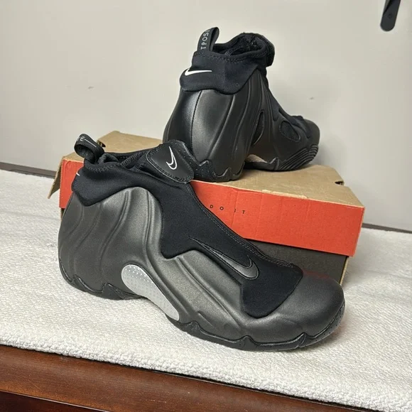 靴 NIKE AIR FLIGHTPOSITE QS BLACK / BLACK Nike Air Flightposite QS Black / Black – Très Bien