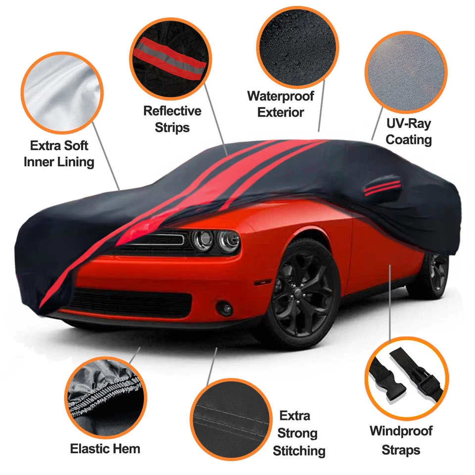 Heavy Duty For 2008-2024 Dodge Challenger Custom Car Cover Waterproof Outdoor - Изображение 2 из 4
