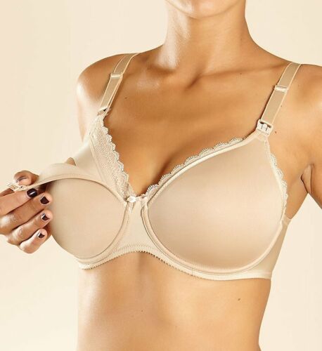 CHANTELLE UNDERWIRE SPACER NURSING BRA, 34 DD #1871, NUDE, NEW WITH TAG $74