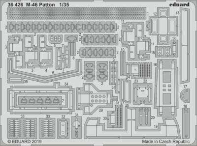 MW22 Eduard 36426 M-46 PATTON 1/35 PE SET for TAKOM