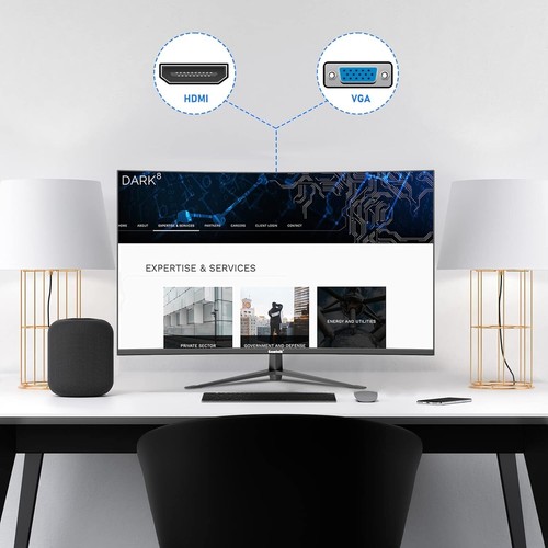 32 In Computer Monitor Ultra-Thin Zero Frame Full HD 1920 x 1080p Curved Display - Picture 6 of 13