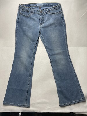 Vintage 2000s Y2K Women American Eagle Jeans Flared Wide Bottom Sz 10P Blue 