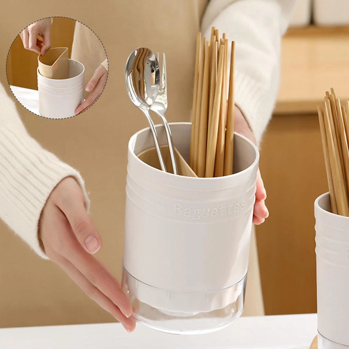 Chopsticks Drain Holder Multifunctional Cooking Utensil Caddy