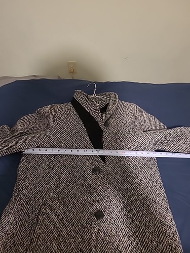 Abrigo Chaqueta Largo Completo Lana Karizma East LTD Espiga Trinchera De Colección Excelente Estado - Imagen 8 de 15