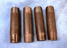 SCHEDULE 40 PIPE NIPPLE, 3/4" X 5" STEEL, LOT OF 4