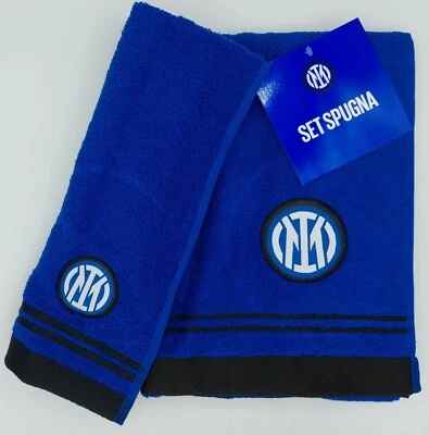 NOVIA Asciugamano INTER + ospite NUOVO LOGO set 2 pezzi Prodotto Ufficiale